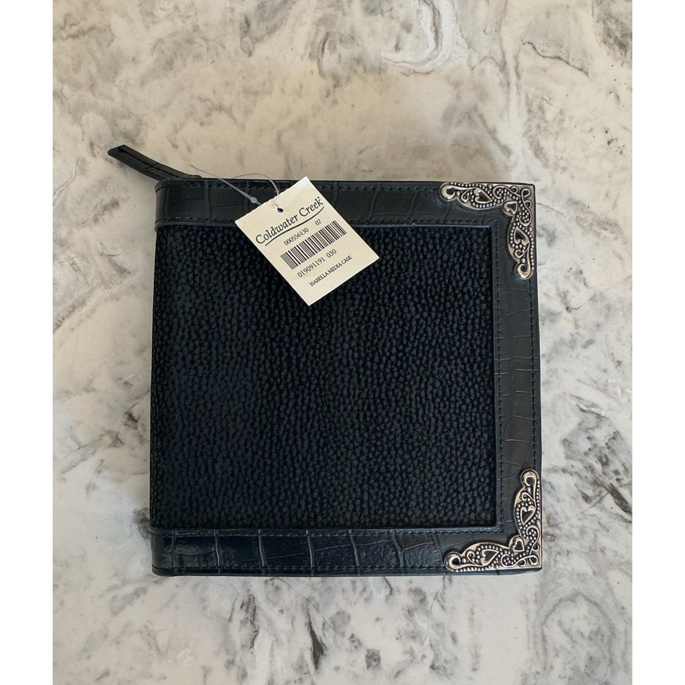 Isabella Cd Case Holder From Coldwater Creek Faux Leather Metal Accents Holds 42